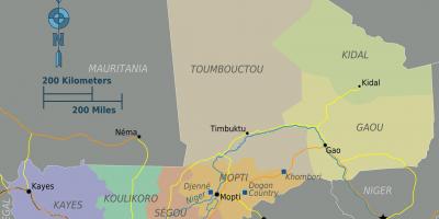 Mali geografie mapě