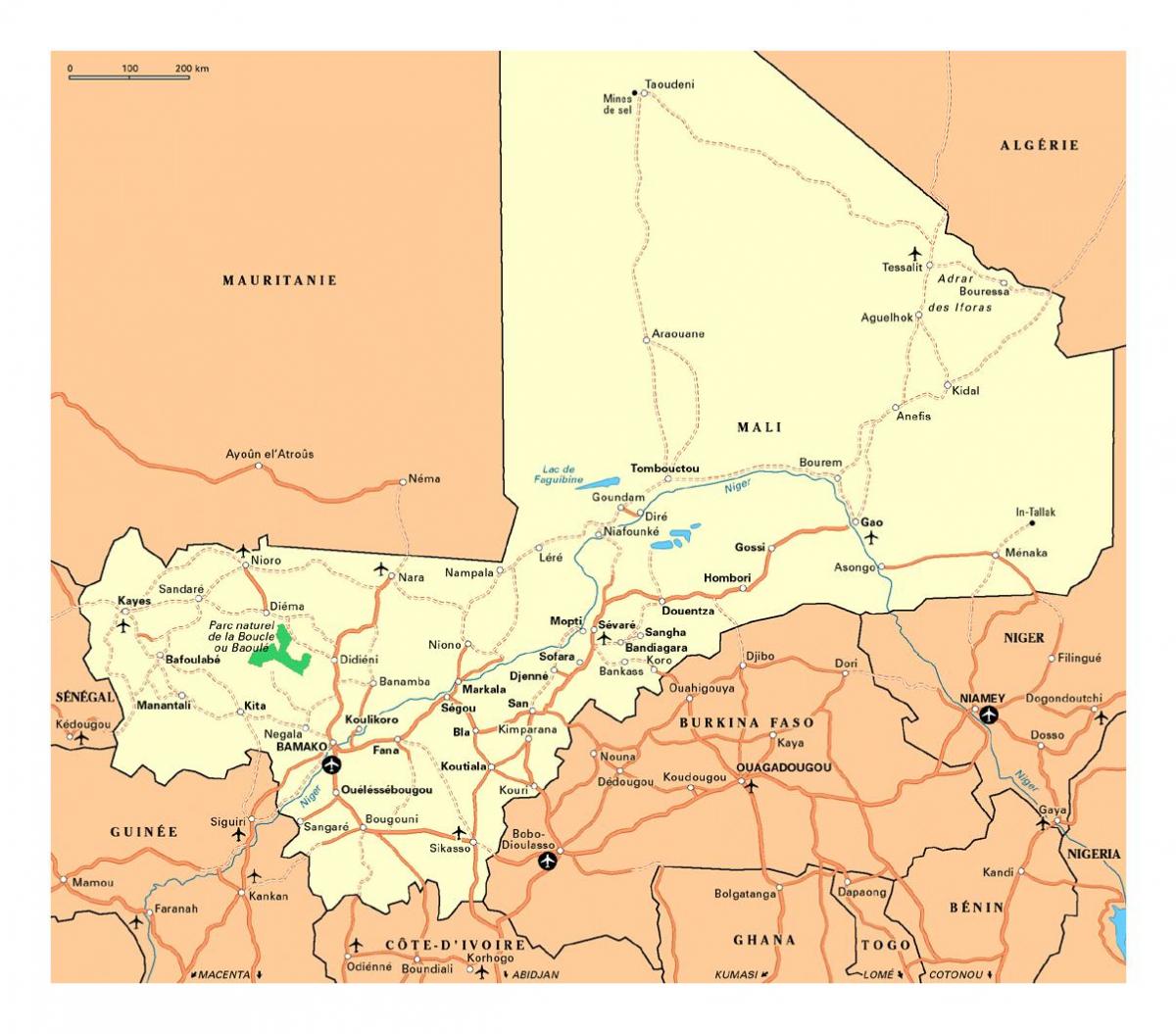Mapa Mali měst